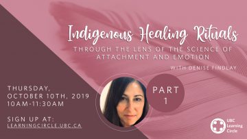 October 10, 2019 – Indigenous Healing Rituals through the Lens of the Science of Attachment and Emotion Part 1 with Denise Findlay