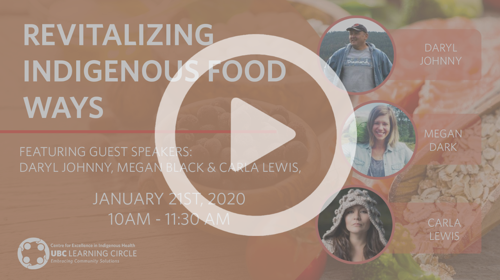 January 21, 2020 – Revitalizing Indigenous Food Ways | UBC Learning Circle