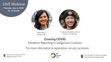 June 4th, 2020 – Covering COVID: Pandemic Reporting in Indigenous Contexts