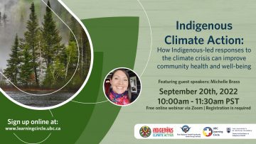 September 20th, 2022 – Indigenous Climate Action: How Indigenous-led responses to the climate crisis can improve community health and well-being with Michelle Brass