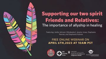 April 6th, 2023 – Supporting our Two Spirit Friends and Relatives: The importance of allyship in healing