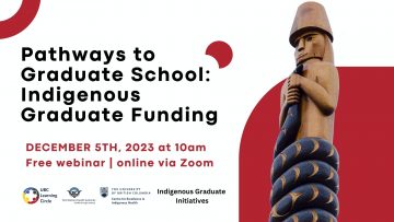 December 5th, 2023 – Pathways to Graduate School: Indigenous Graduate Funding