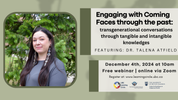 December 12th, 2024 –  Engaging with Coming Faces through the past: transgenerational conversations through tangible and intangible knowledges